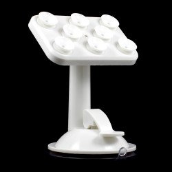 Smart Phone Suction Cups Car Mount Holder (White)